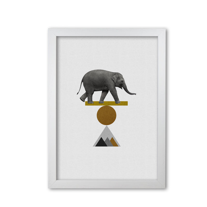 Tribal Elephant Print By Orara Studio Animal Art Print White Grain