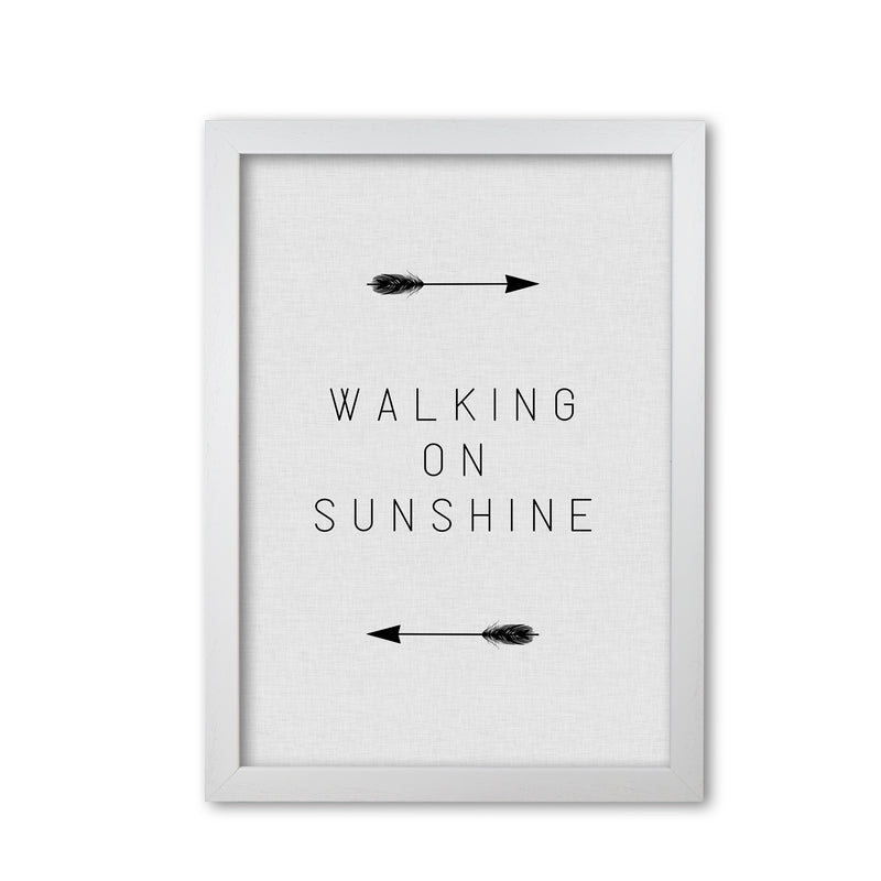 Walking On Sunshine Arrow Quote Print By Orara Studio White Grain
