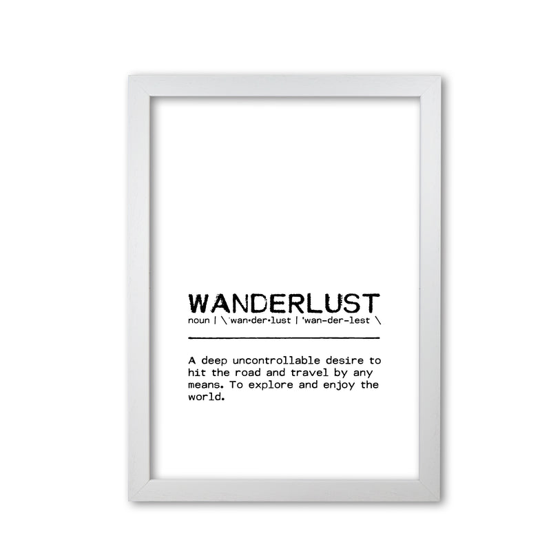 Wanderlust Desire Definition Quote Print By Orara Studio White Grain
