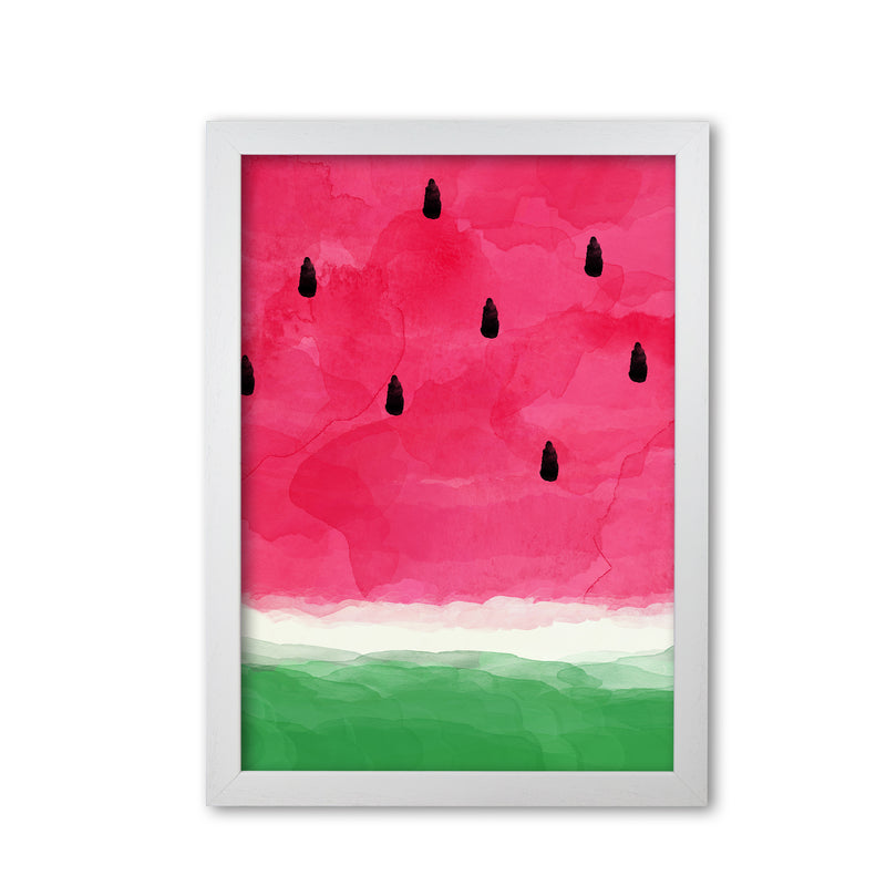 Watermelon Abstract Print By Orara Studio, Framed Kitchen Wall Art White Grain