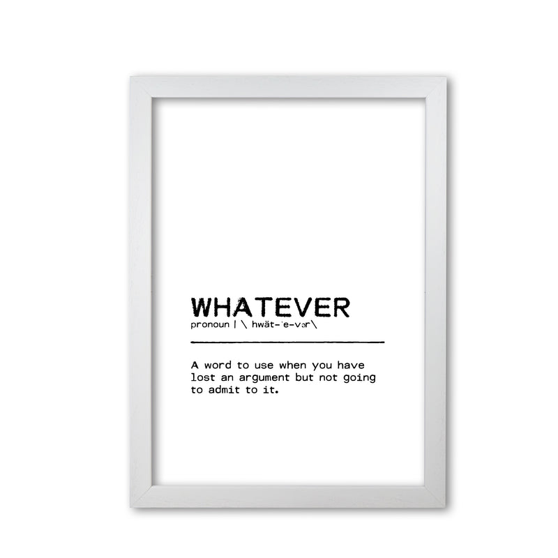 Whatever Lost Definition Quote Print By Orara Studio White Grain