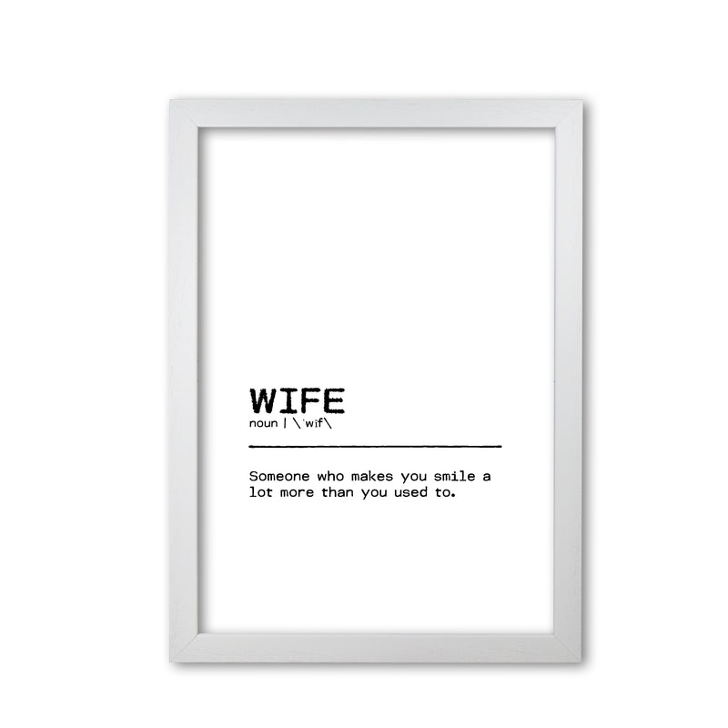 Wife Smile Definition Quote Print By Orara Studio White Grain