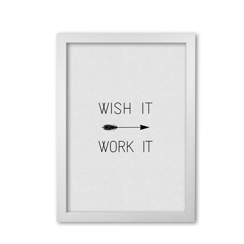 Wish It Work It Arrow Quote Print By Orara Studio White Grain