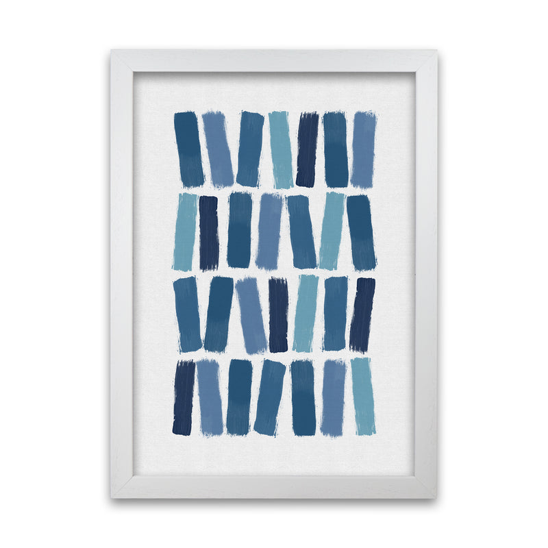 Blue Brush Strokes Art Print by Orara Studio A1 White Frame