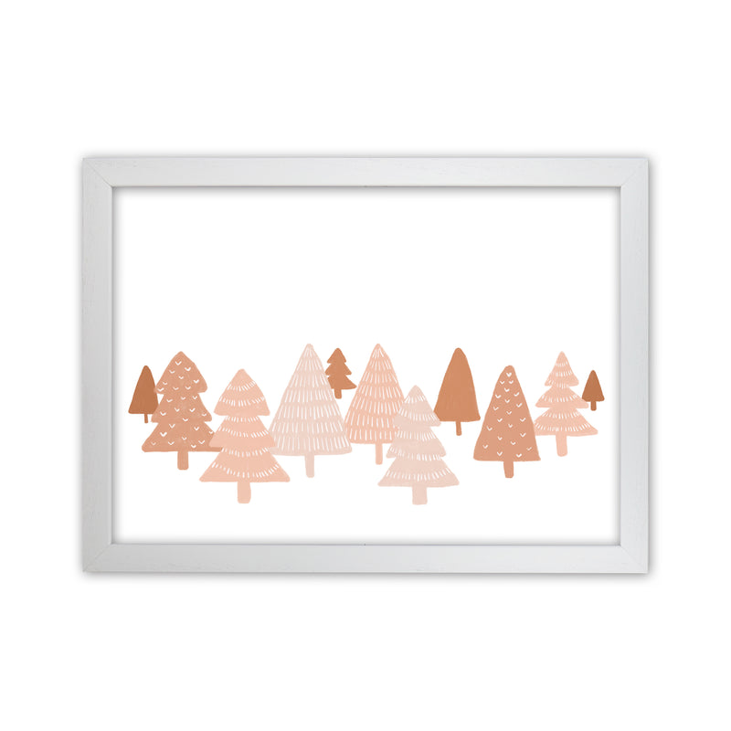 Blush Winter Trees Christmas Art Print by Orara Studio White Grain