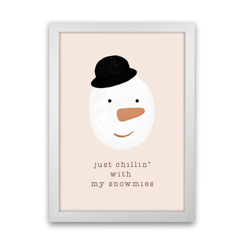 Chilling With My Snowmies Christmas Art Print by Orara Studio White Grain