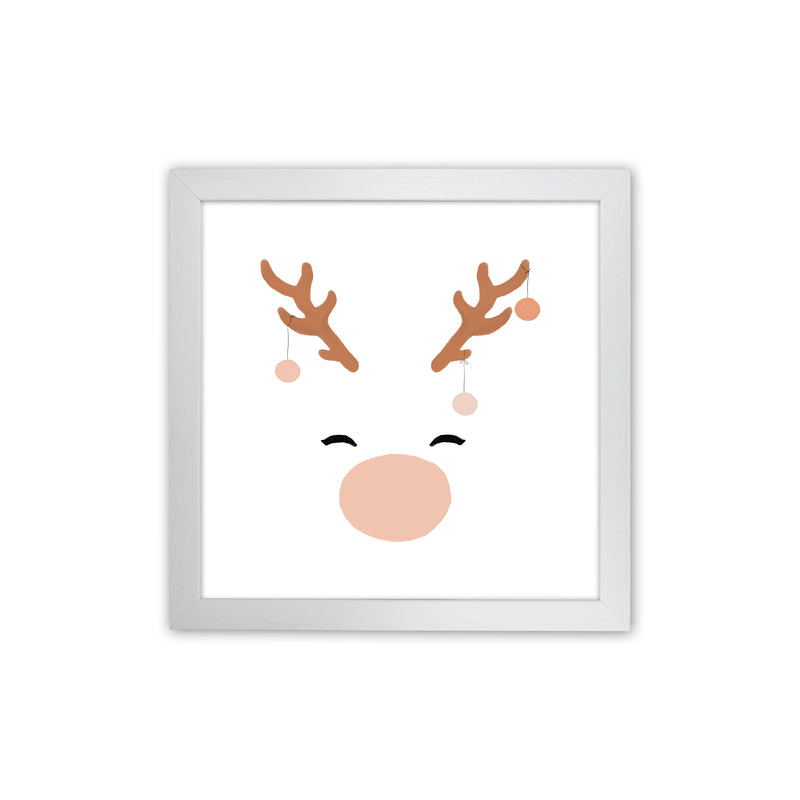 Deer & Baubles Christmas Art Print by Orara Studio White Grain