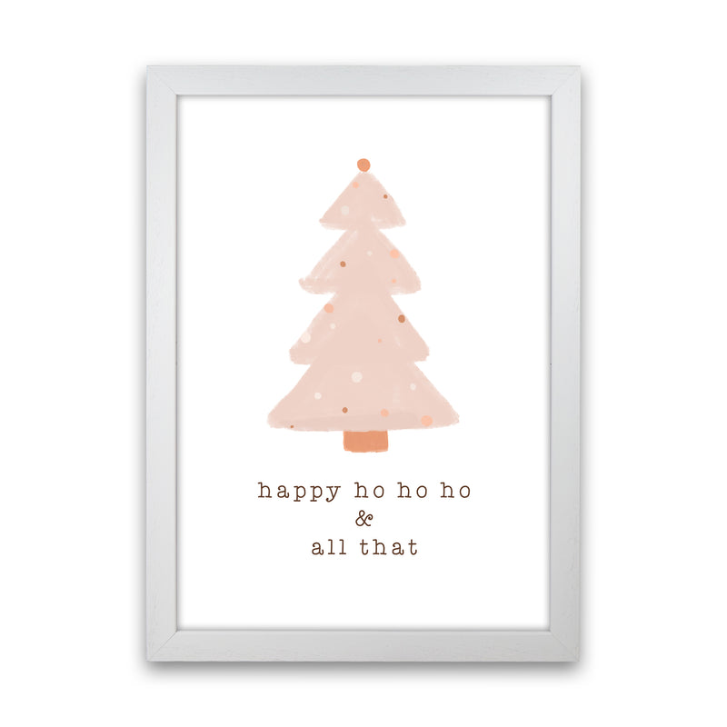 Happy Ho Ho Ho Christmas Art Print by Orara Studio White Grain