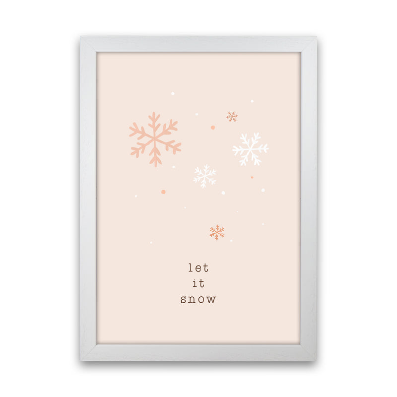 Let It Snow Christmas Art Print by Orara Studio White Grain