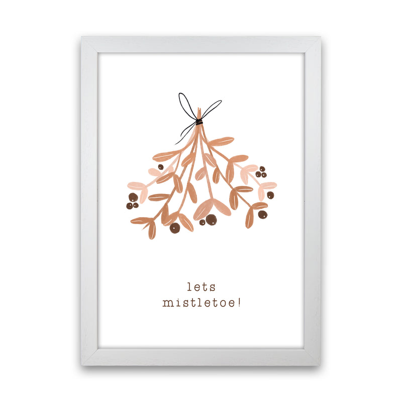 Lets Mistletoe Christmas Art Print by Orara Studio White Grain
