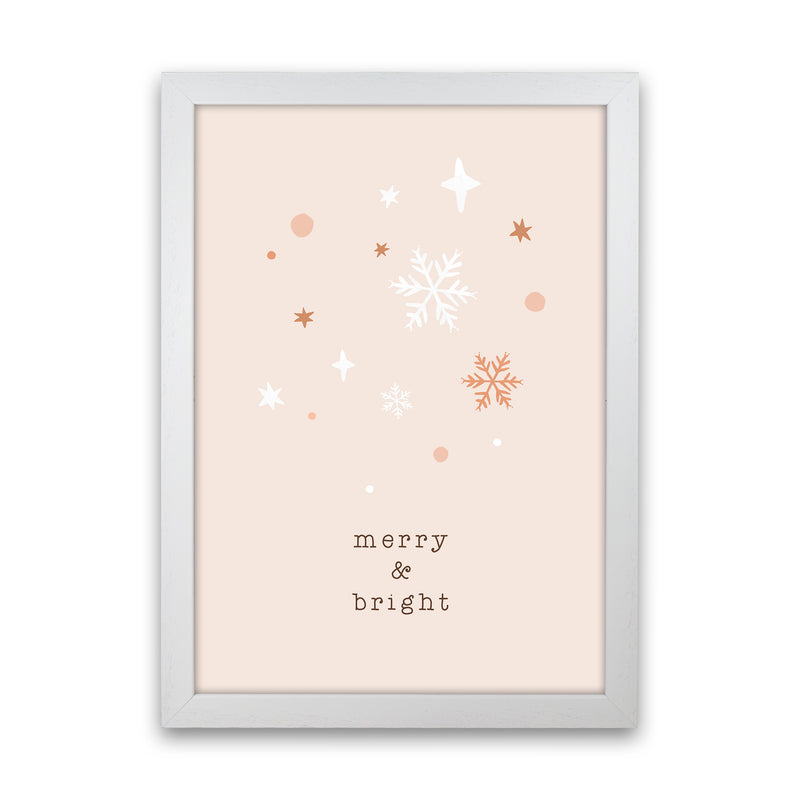 Merry & Bright Christmas Art Print by Orara Studio White Grain