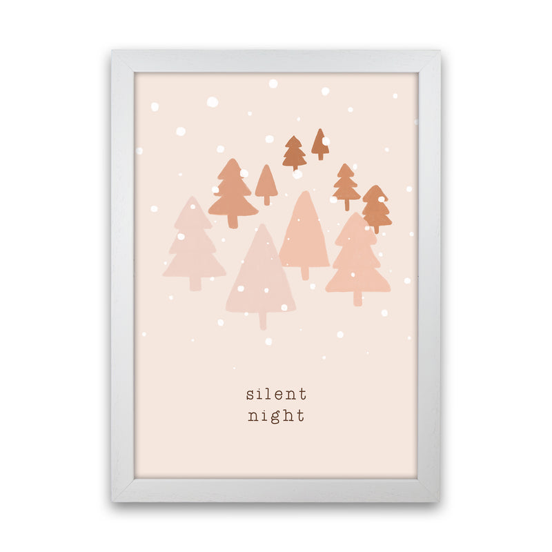 Silent Night Christmas Art Print by Orara Studio White Grain