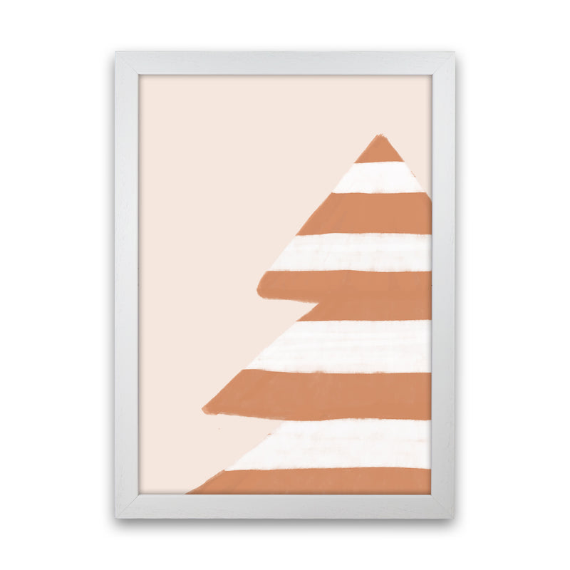 Stripey Xmas Tree Christmas Art Print by Orara Studio White Grain