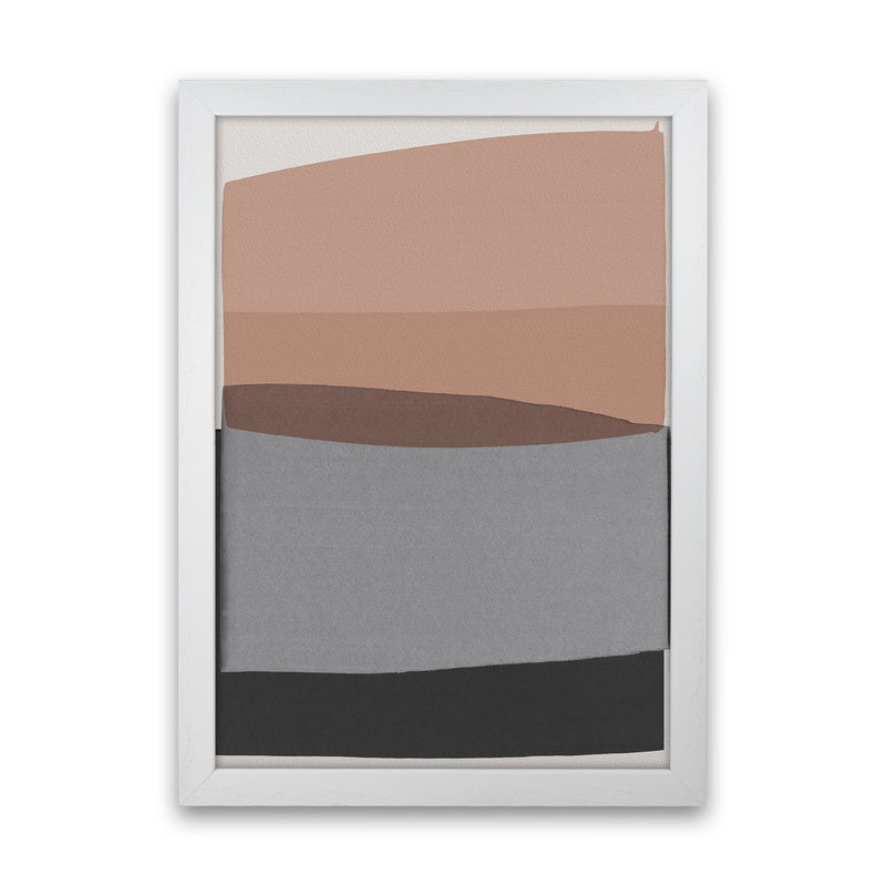 Modern Pink and Grey Abstract Art Print by Orara Studio White Grain