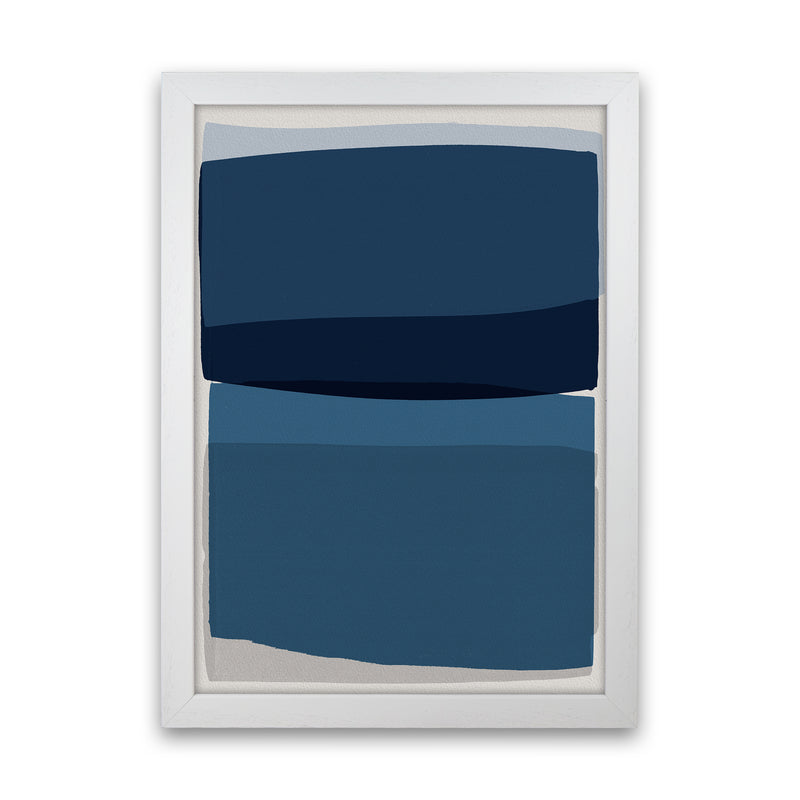 Modern Blue Abstract Art Print by Orara Studio White Grain