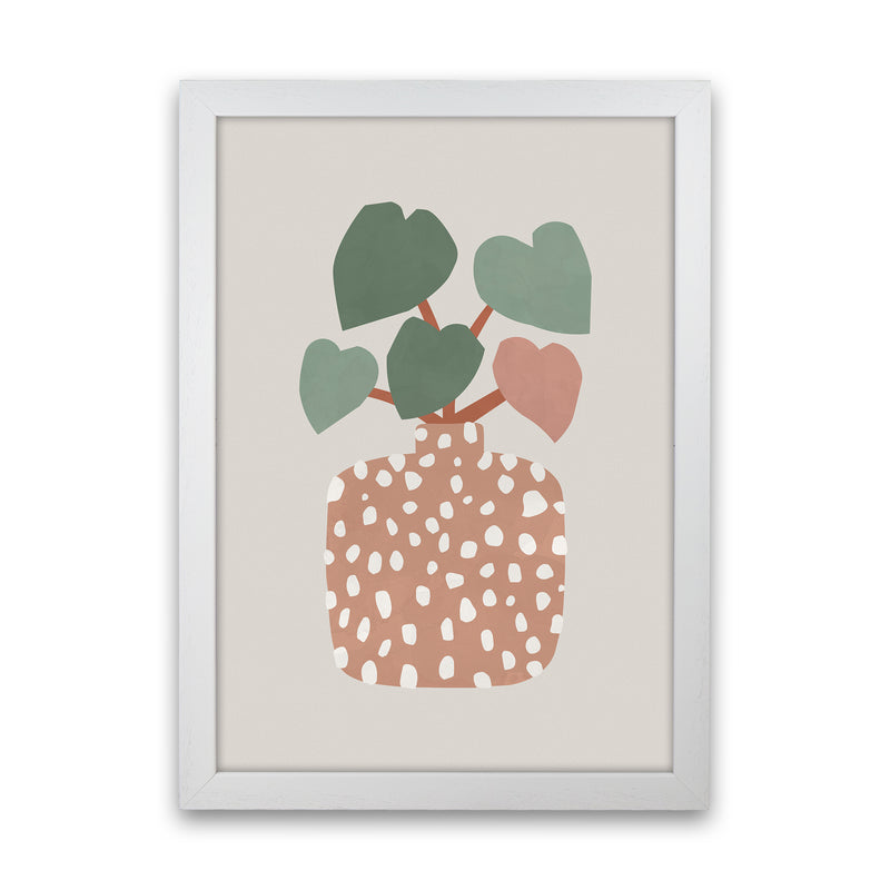 Terrazzo & Heart Plant Art Print by Orara Studios White Grain