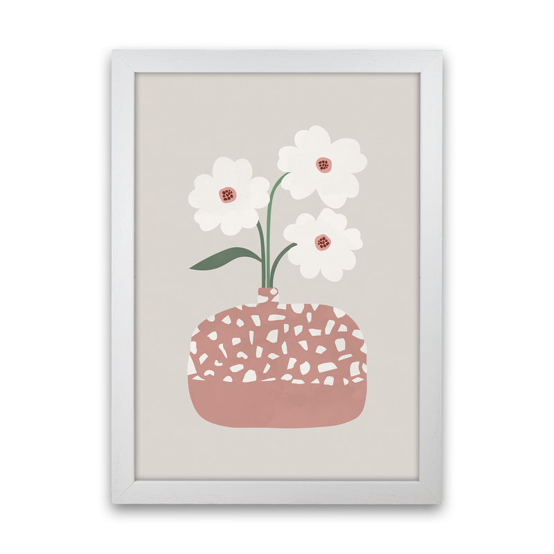 Terrazzo & Flowers Art Print by Orara Studios White Grain