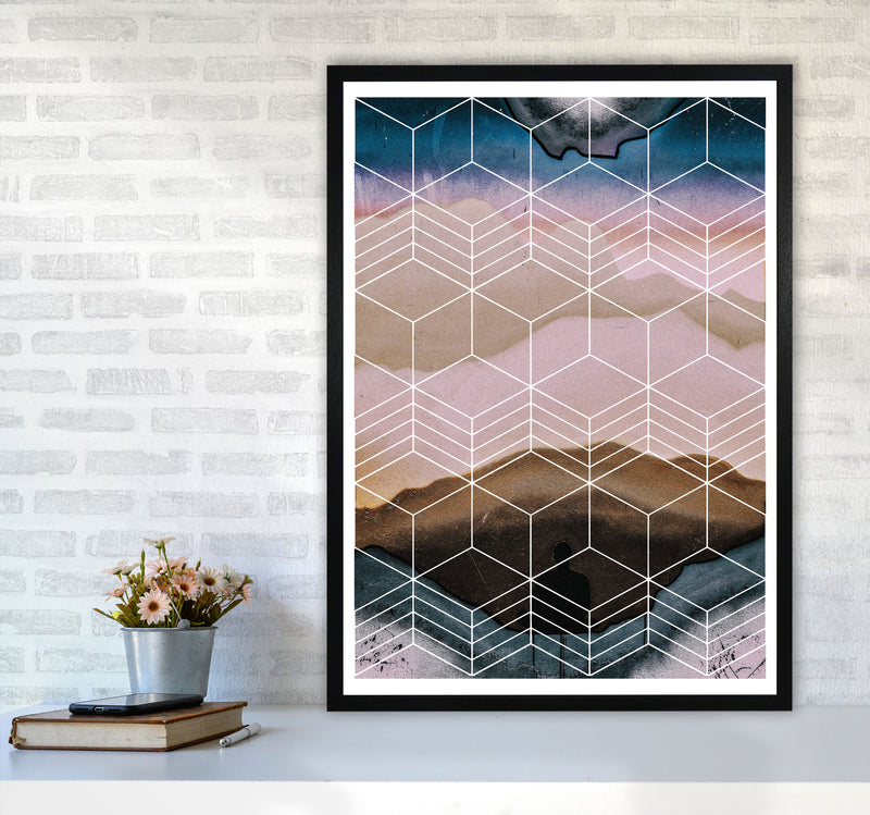 Geometric Abstract Modern Print A1 White Frame