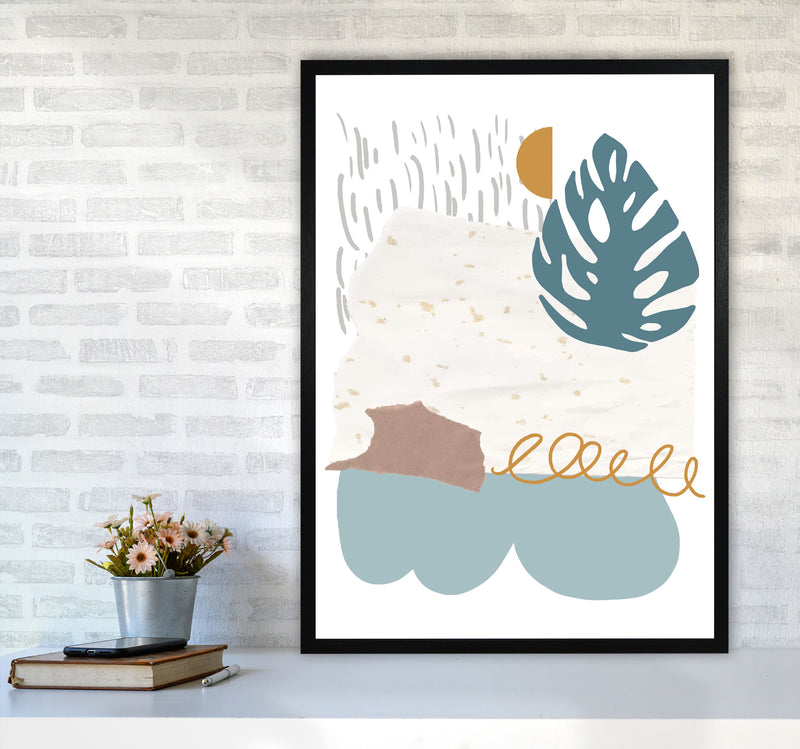 Reef Shapes Abstract 1 Modern Print A1 White Frame
