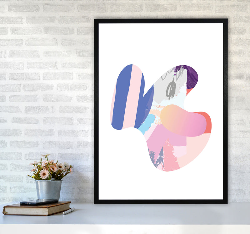 Pink Abstract Butterfly Shape Modern Print A1 White Frame
