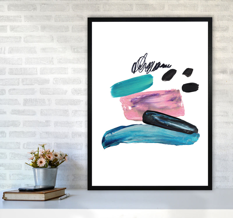 Pink And Teal Abstract Artboard Modern Print A1 White Frame