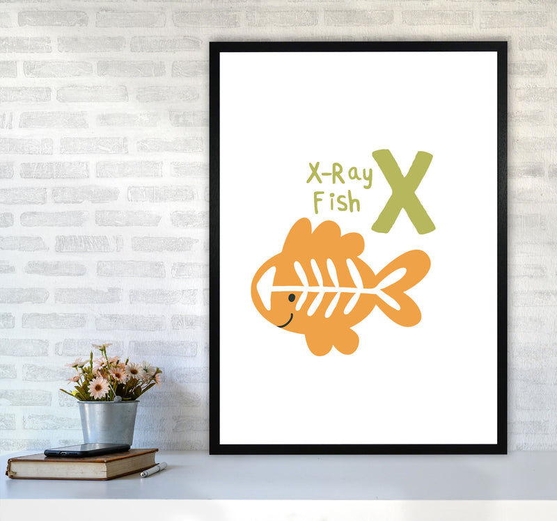 Alphabet Animals, X Is For X-Ray Fish, Nursey Wall Art Poster A1 White Frame