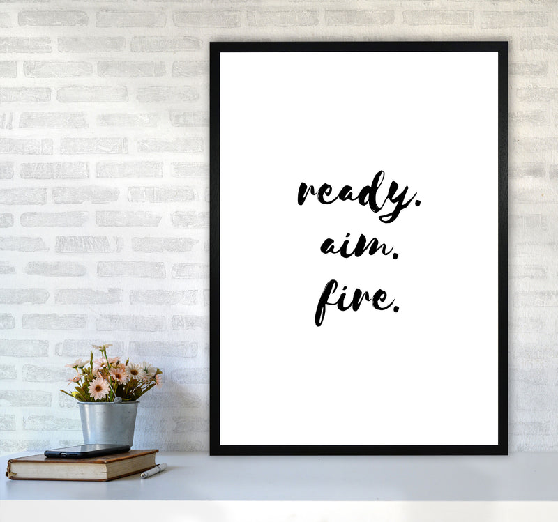 Ready Aim Fire, Bathroom Modern Print, Framed Bathroom Wall Art A1 White Frame