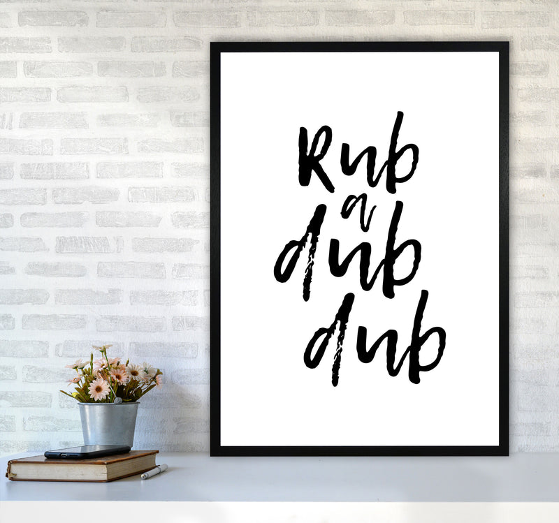 Rub A Dub Dub, Bathroom Modern Print, Framed Bathroom Wall Art A1 White Frame