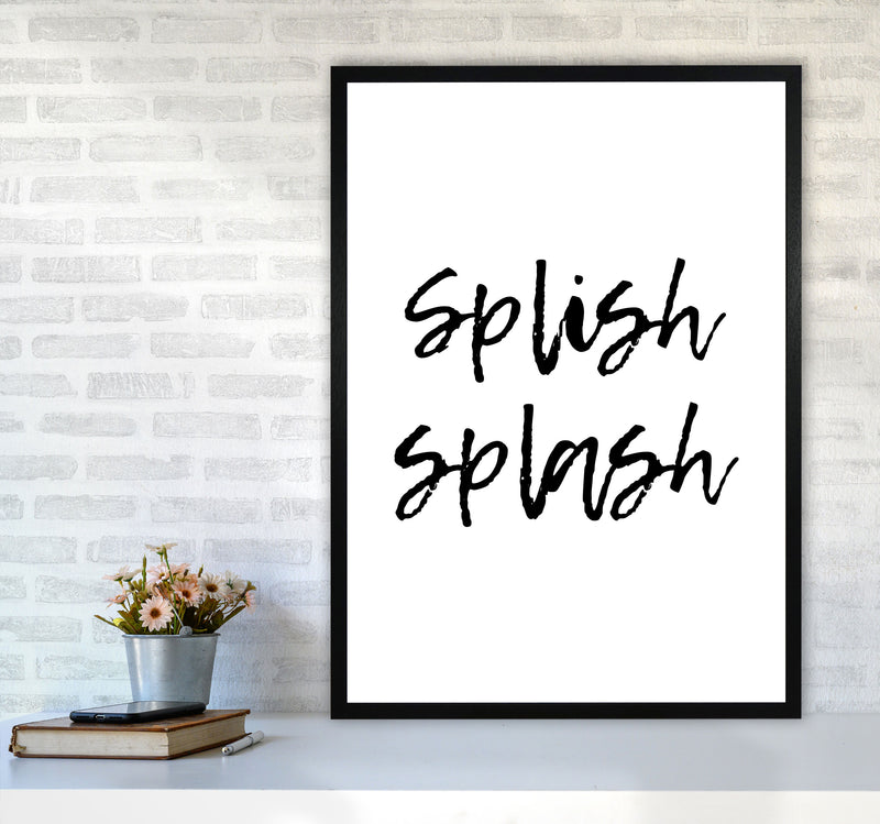 Splish Splash, Bathroom Modern Print, Framed Bathroom Wall Art A1 White Frame