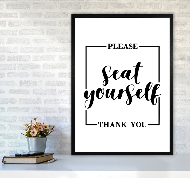 Seat Yourself, Bathroom Modern Print, Framed Bathroom Wall Art A1 White Frame