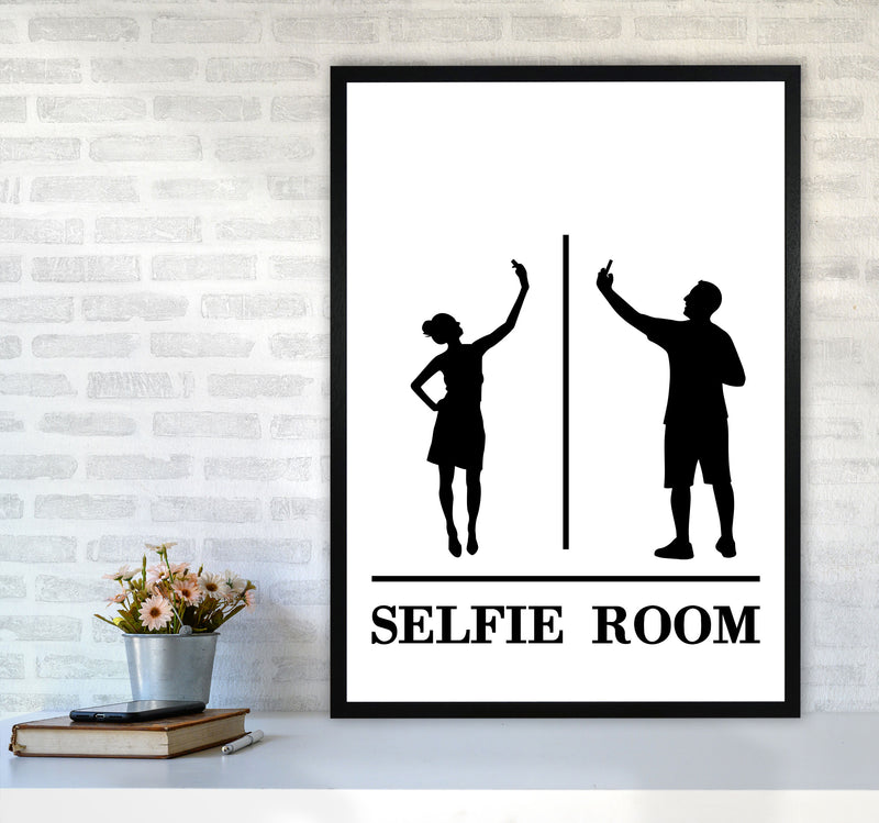 Selfie Room, Bathroom Modern Print, Framed Bathroom Wall Art A1 White Frame