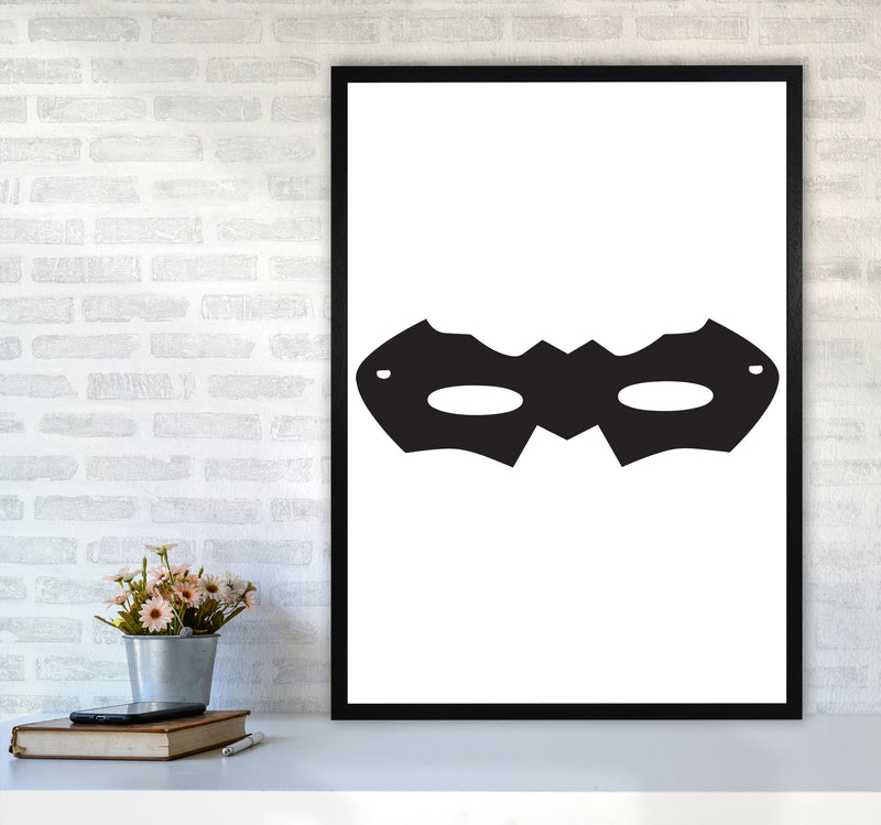 Superhero Mask Framed Nursey Wall Art Print A1 White Frame