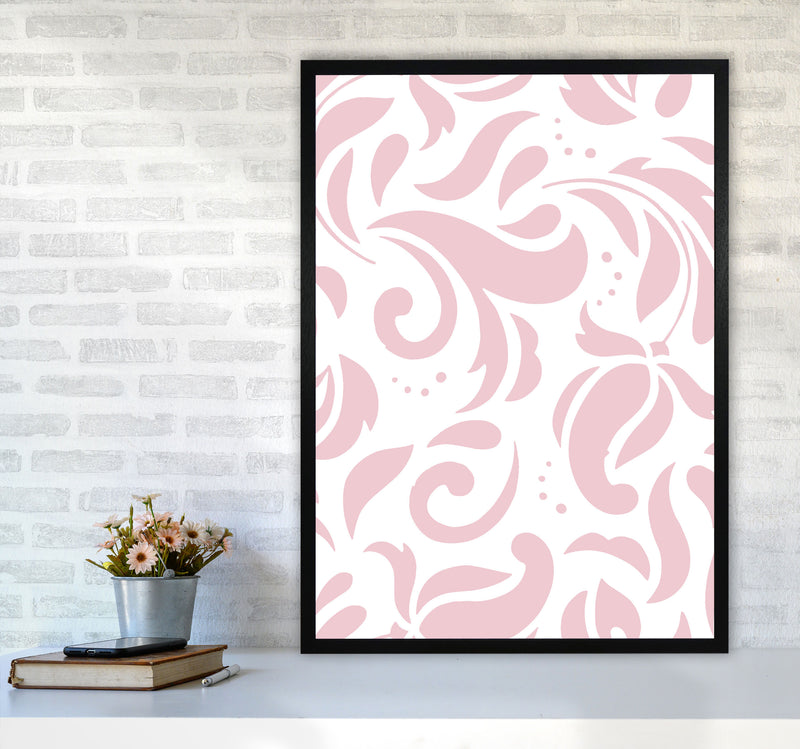 Pink Floral Pattern Modern Print A1 White Frame