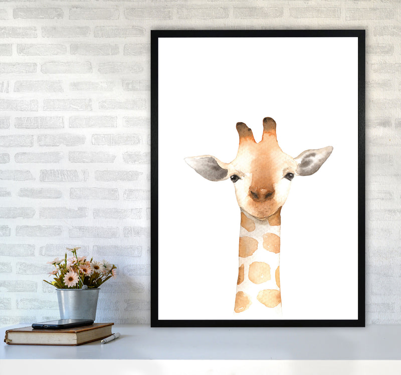 Forest Friends, Cute Giraffe Modern Print Animal Art Print A1 White Frame
