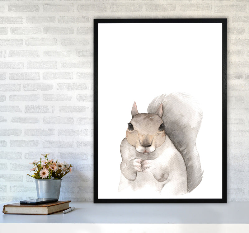 Forest Friends, Cute Squirrel Modern Print Animal Art Print A1 White Frame
