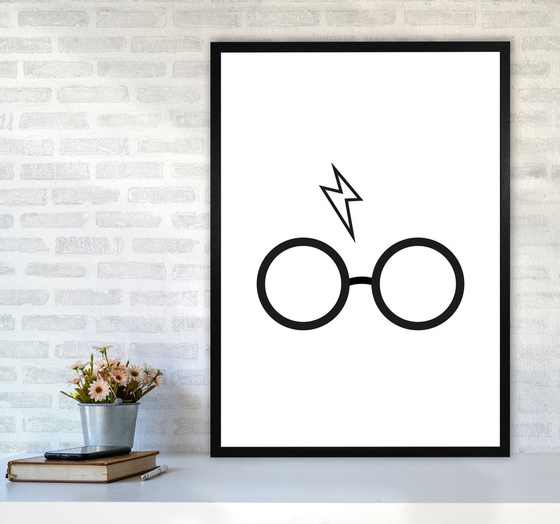 Harry Potter Glasses And Scar Framed Nursey Wall Art Print A1 White Frame