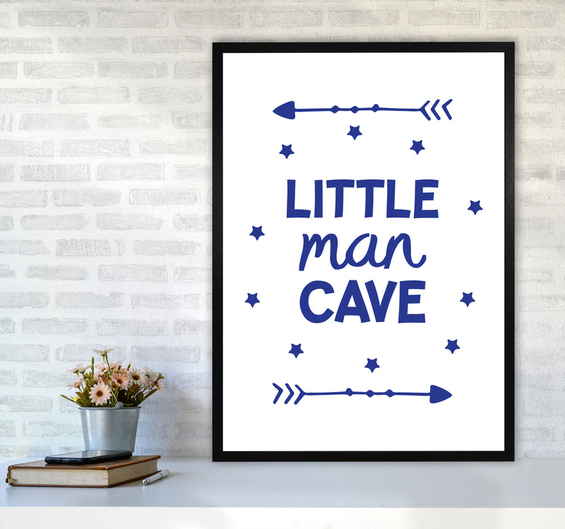 Little Man Cave Navy Arrows Framed Nursey Wall Art Print A1 White Frame