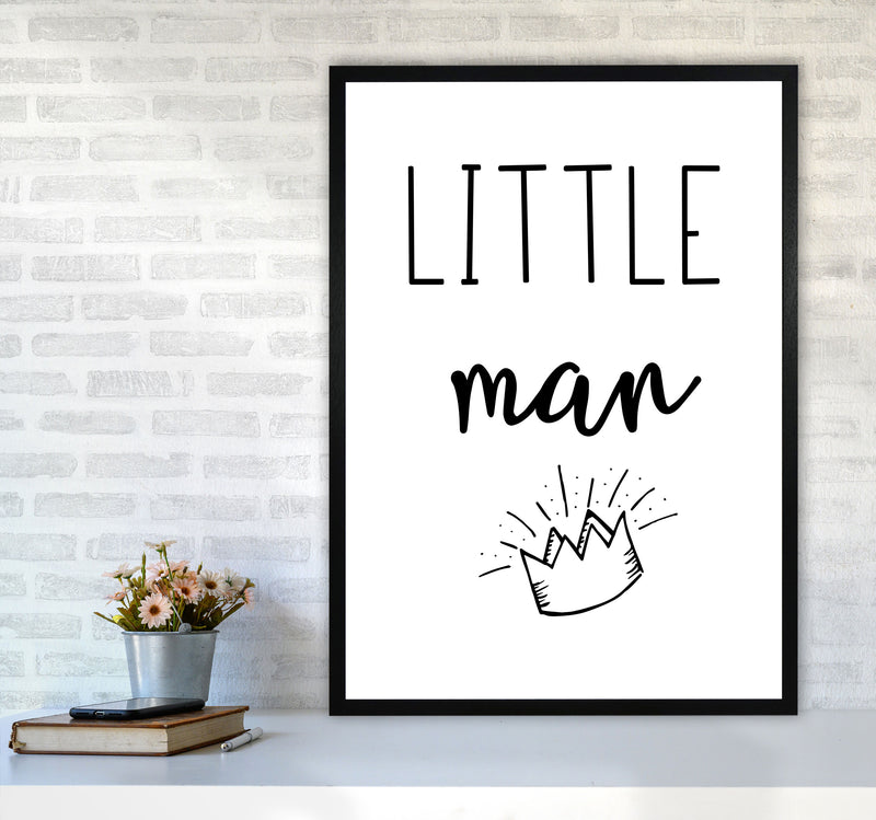 Little Man Crown Framed Nursey Wall Art Print A1 White Frame