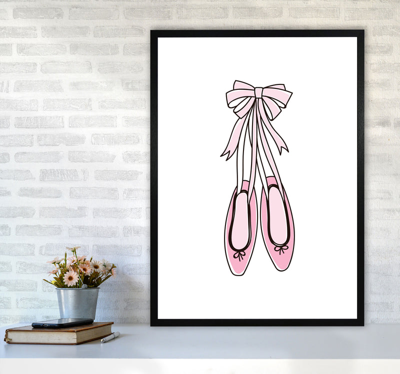 Ballerina Shoes Framed Nursey Wall Art Print A1 White Frame
