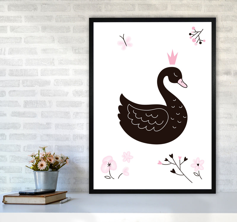 Black Swan Modern Print Animal Art Print A1 White Frame