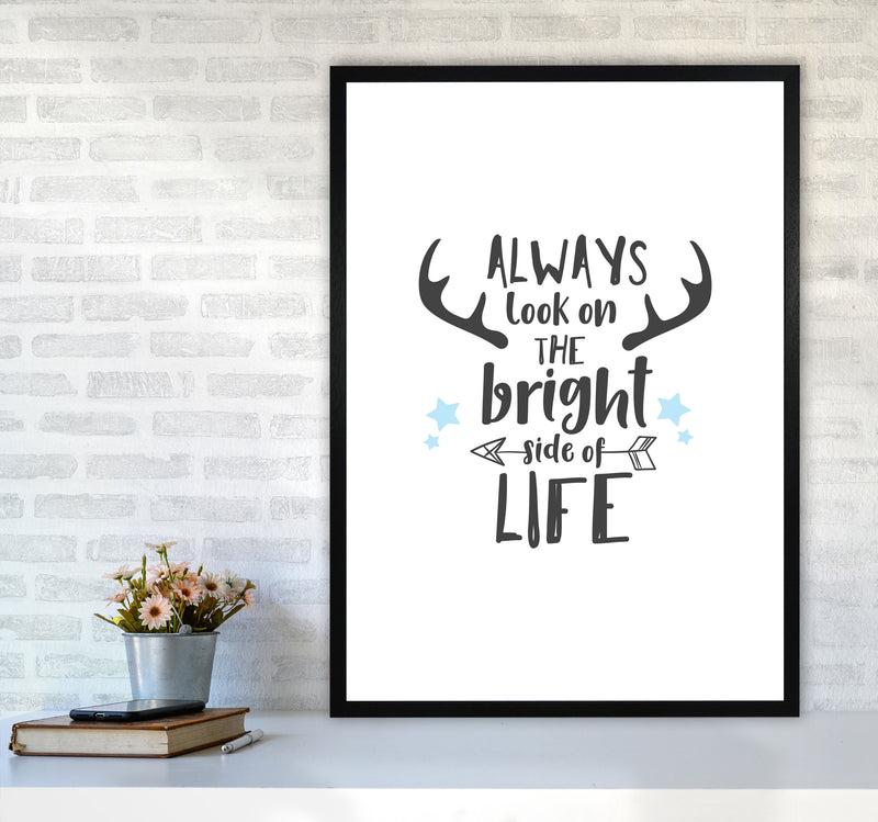 Bright Side Of Life Framed Typography Wall Art Print A1 White Frame