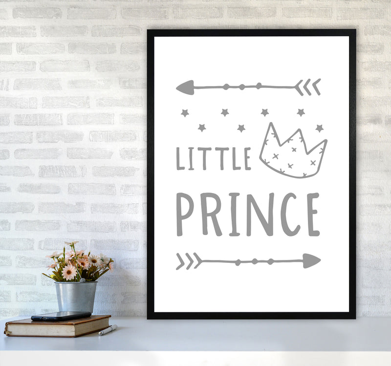 Little Prince Grey Framed Nursey Wall Art Print A1 White Frame