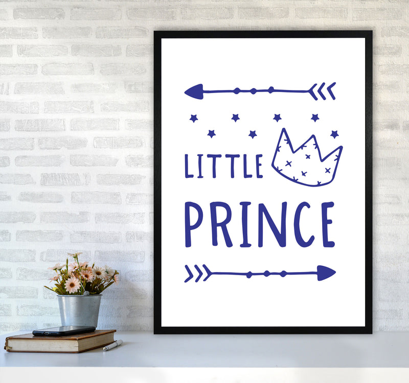 Little Prince Navy Framed Nursey Wall Art Print A1 White Frame