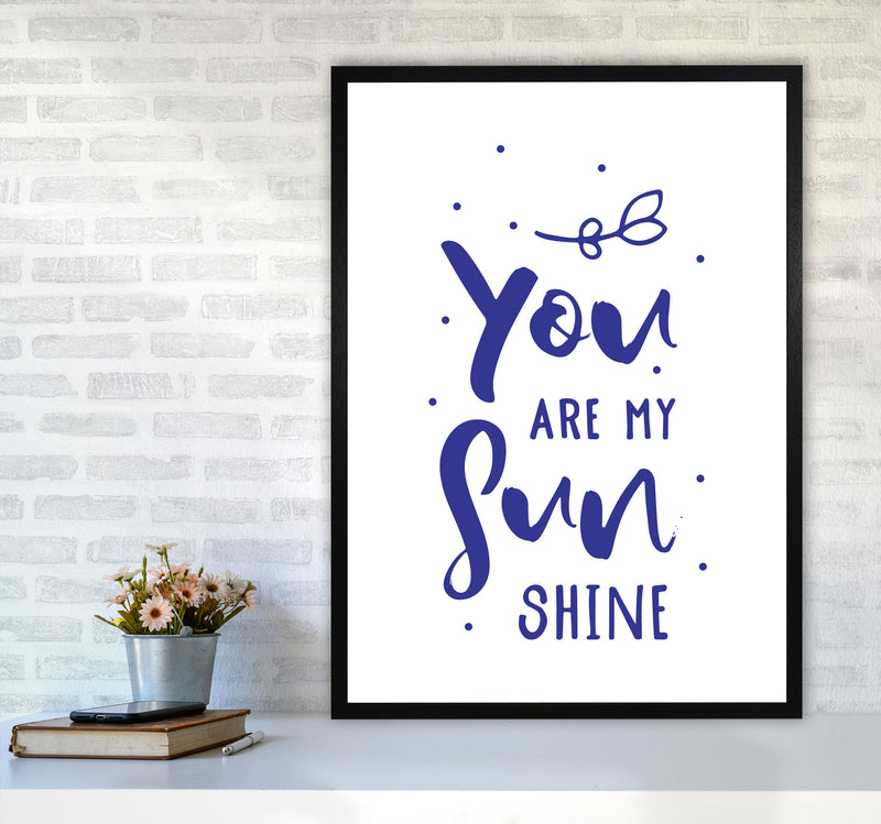 You Are My Sunshine Navy Modern Print A1 White Frame