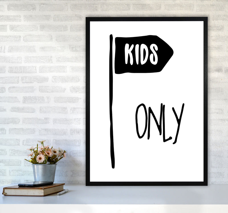 Kids Only Black Framed Nursey Wall Art Print A1 White Frame