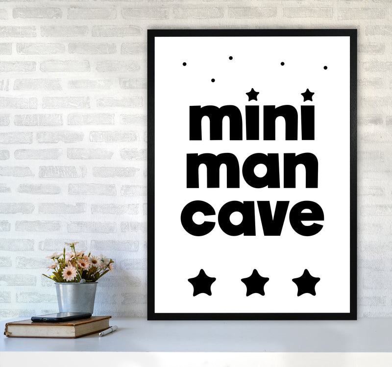 Mini Man Cave Black Framed Nursey Wall Art Print A1 White Frame