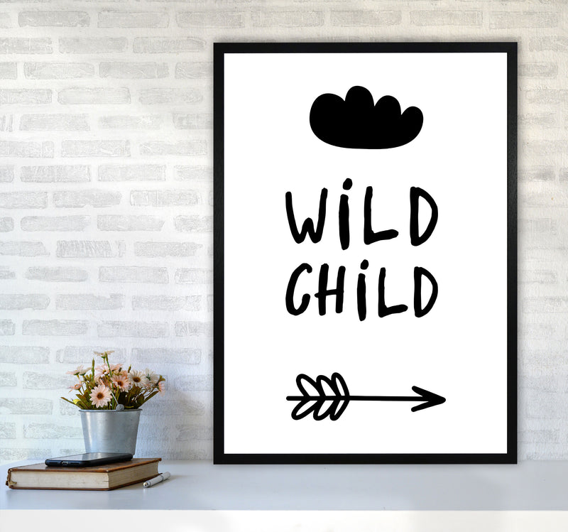 Wild Child Black Framed Nursey Wall Art Print A1 White Frame