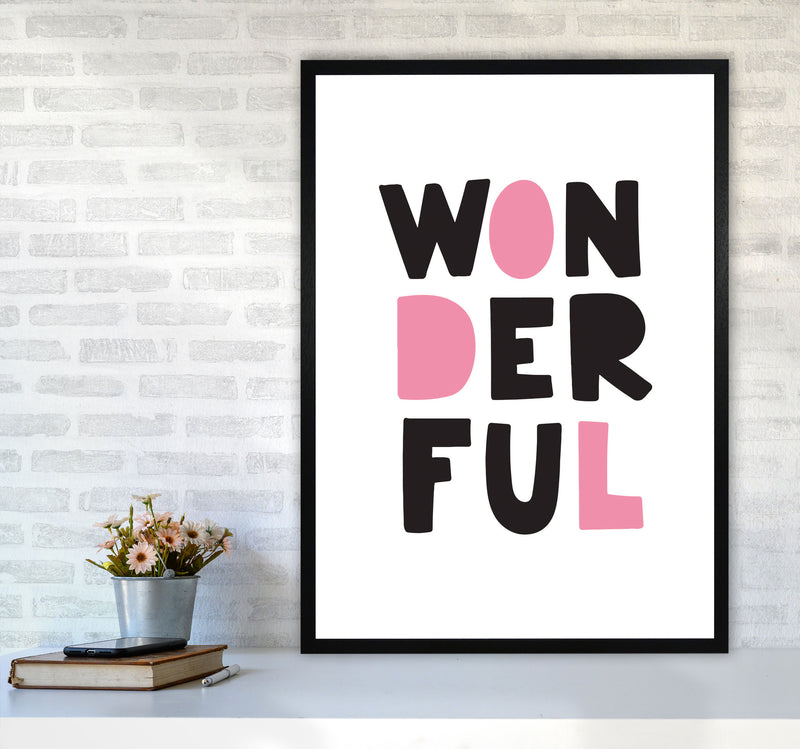 Wonderful Black And Pink Framed Nursey Wall Art Print A1 White Frame