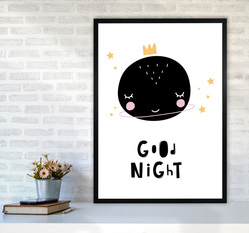 Good Night Planet Framed Nursey Wall Art Print A1 White Frame