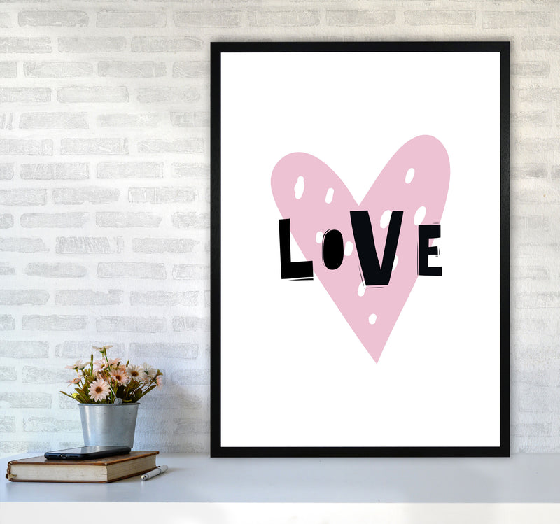Love Heart Scandi Framed Typography Wall Art Print A1 White Frame